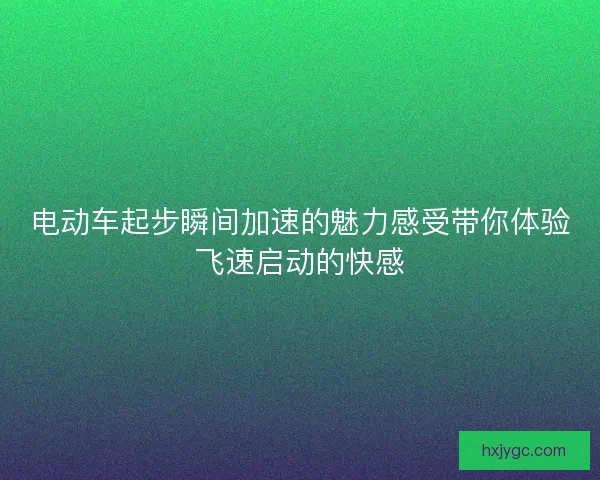 电动车起步瞬间加速的魅力感受带你体验飞速启动的快感 电动车起步瞬间加速的魅力感受带你体验飞速启动的快感