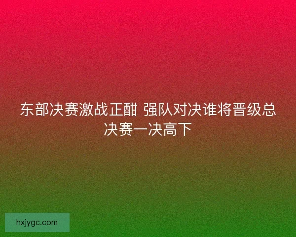东部决赛激战正酣 强队对决谁将晋级总决赛一决高下