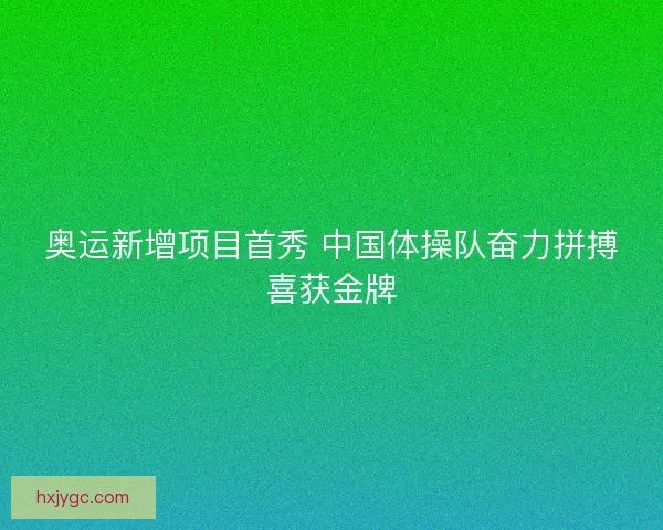 奥运新增项目首秀 中国体操队奋力拼搏喜获金牌